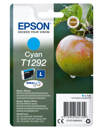 Epson Singlepack Cyan T1292 DURABrite Ultra Ink Epson Singlepack Cyan T1292 DURABrite Ultra Ink